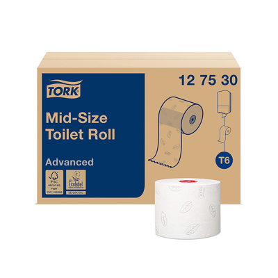 Tork 127530 Mid-Size Toilet Roll Advanced