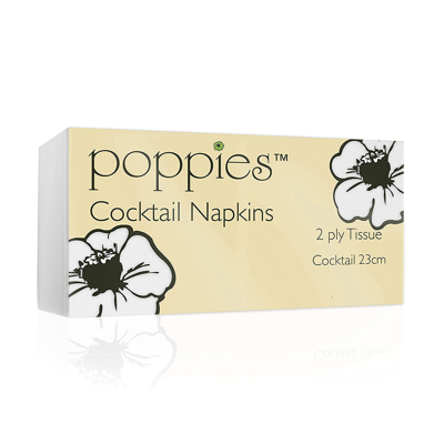 2 ply 24cm White Cocktail Napkins (Box of 4000)