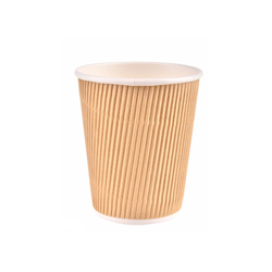 12oz Kraft Ripple Paper Cup