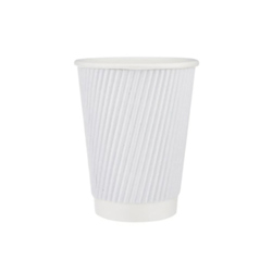 8oz White Ripple Cups