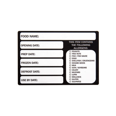 Shelf Life & Food Allergen Label (60x90mm)