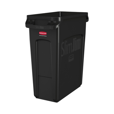 Rubbermaid Slim Jim Vented Waste Bin 60L (Black)